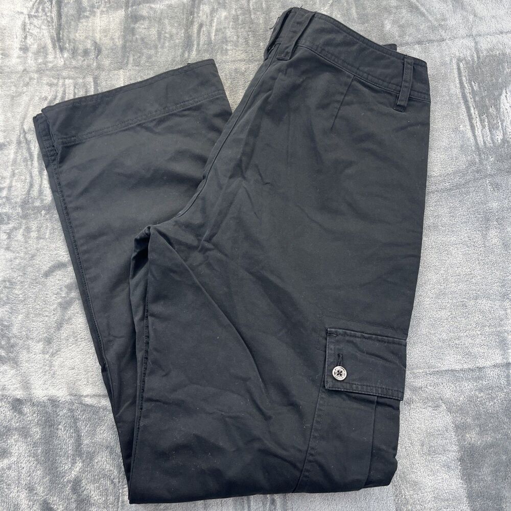 American Living Womens 10 Cargo Black Grunge Zip up Pockets Y2K